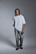 Anthem Distortion Washed T-Shirt AM019 worn by a model, photo 5