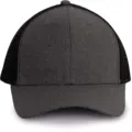 K-Up Urban Trucker Cap - 6 Panels KP142 in Steel Grey Heather/Black