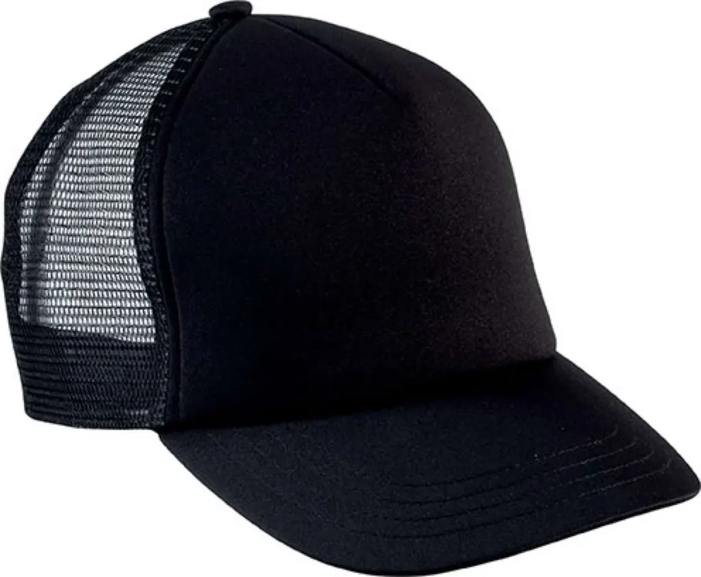 K-Up Kids' Trucker Mesh Cap - 5 Panels KP143 in Black