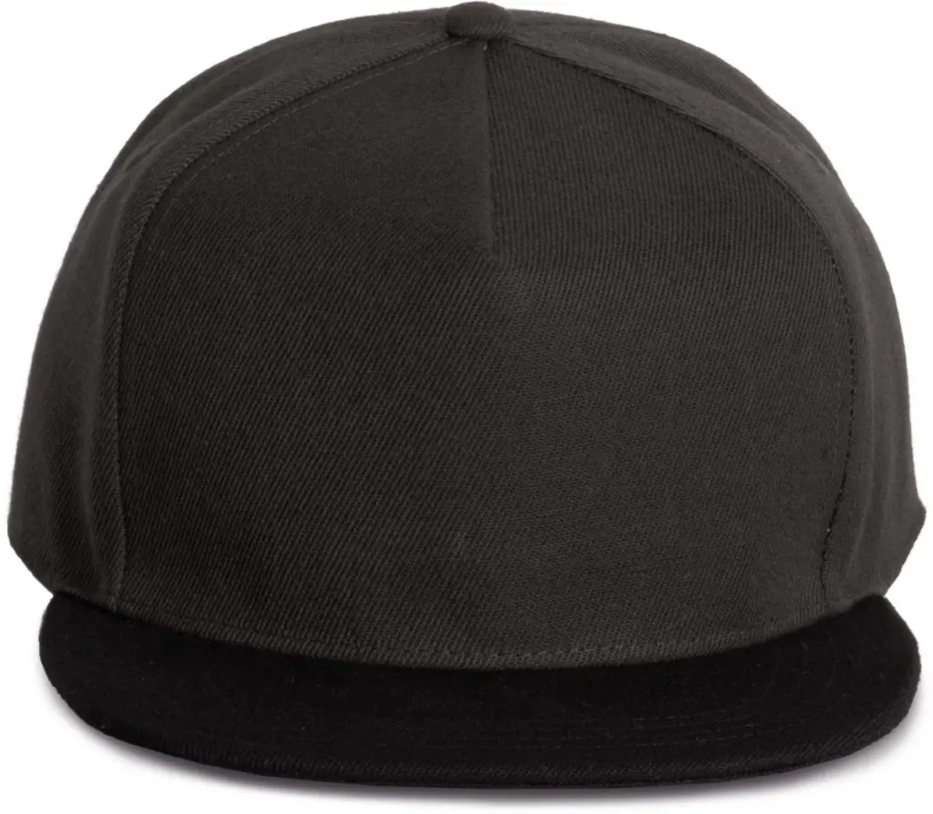 K-Up Snapback Cap - 5 Panels KP159 in Dark Grey/Black