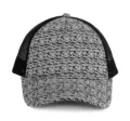 K-Up Trucker Cap - 5 Panels KP171 in White&Black Heather/Black