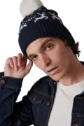 K-Up Winter Beanie With Reindeer Design KP512 worn by a model, photo 5