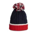 K-Up Knitted Beanie KP550 in Red/White/Navy