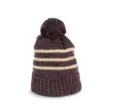 K-Up Knitted Striped Beanie In Recycled Yarn KP556 worn by a model