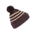 K-Up Knitted Striped Beanie In Recycled Yarn KP556 worn by a model, photo 2