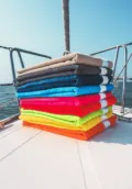 Olima Velour Beach Towel OLV4000 worn by a model, photo 3