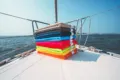 Olima Velour Beach Towel OLV4000 worn by a model, photo 4