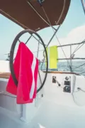 Olima Velour Beach Towel OLV4000 worn by a model
