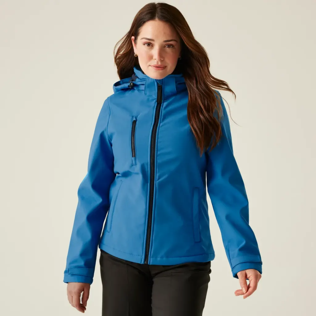 Regatta Women's Venturer 3 Layer Hooded Printable Softshell Jacket RETRA702 in Navy/Navy