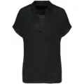 Spasso Ladies’ Linen Polo Shirt SP221 in Black