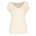 Spasso Ladies' V-Neck Linen T-Shirt SP321 in Ivory