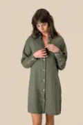 Spasso Ladies' Linen Dress Shirt SP5008 worn by a model
