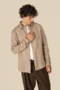 Spasso Men's Linen Shirt SP504 worn by a model, photo 2