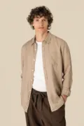 Spasso Men's Linen Shirt SP504 worn by a model, photo 4