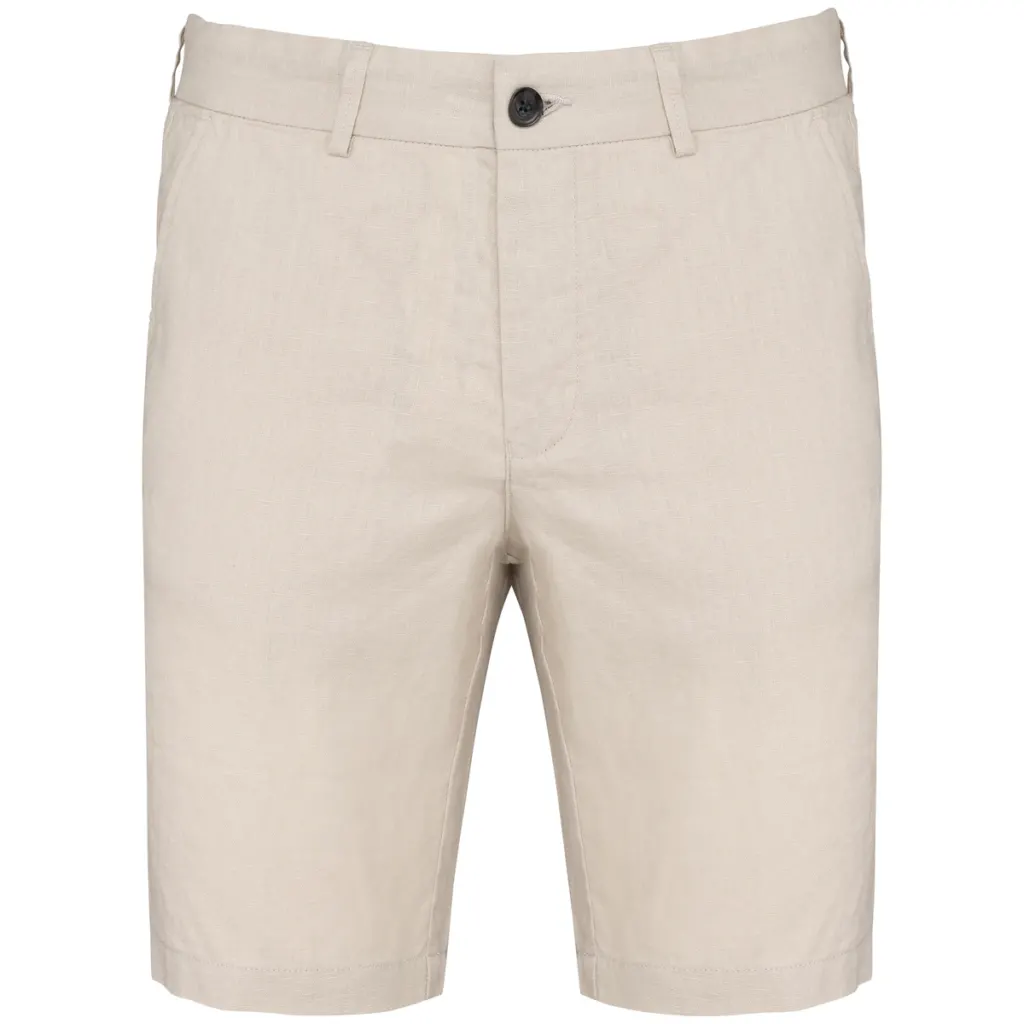 Spasso Men's Linen Bermuda SP711 in Linen Sand