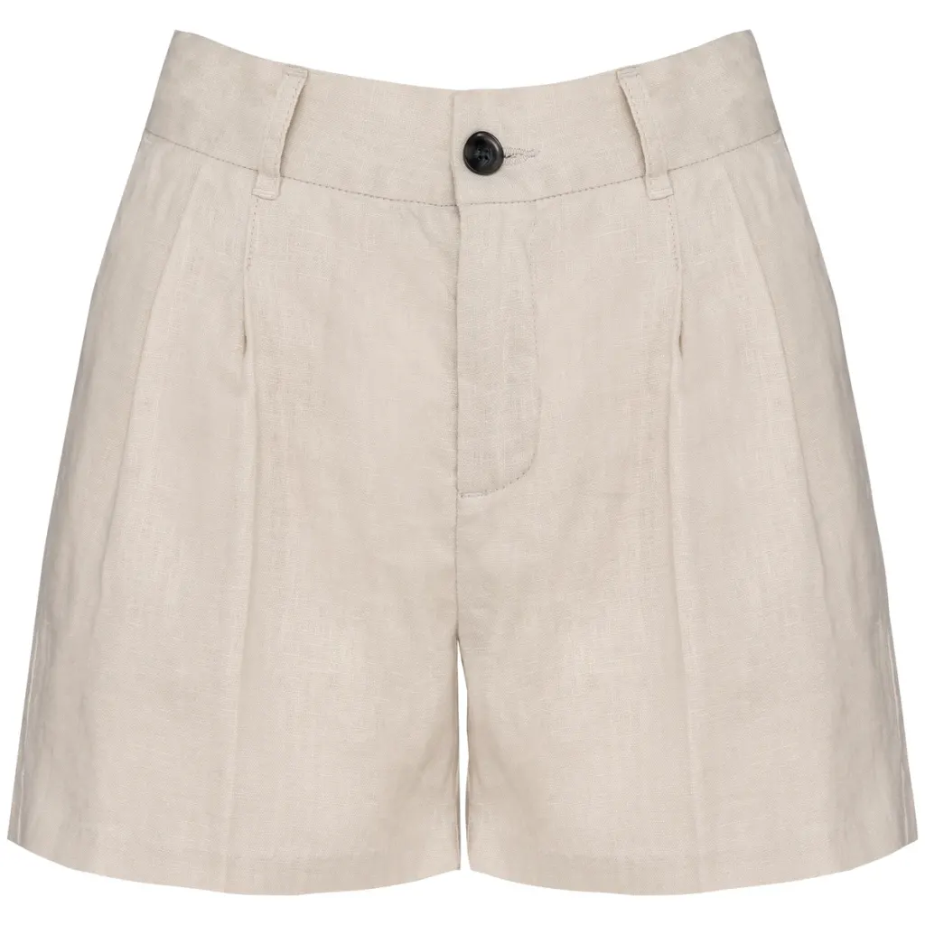 Spasso Ladies' Linen Short SP713 in Linen Sand