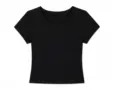 True Blanks Womens Fitted Crop Top TB02W052 in Black