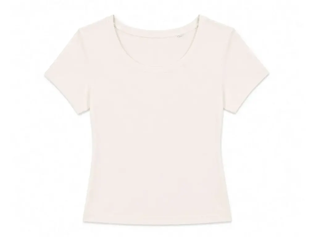 True Blanks Womens Fitted Crop Top TB02W052 in Off White
