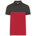 Designed To Work Unisex Eco-Friendly Two-Tone Short Sleeve Polo Shirt WK210 in Red/Dark Grey