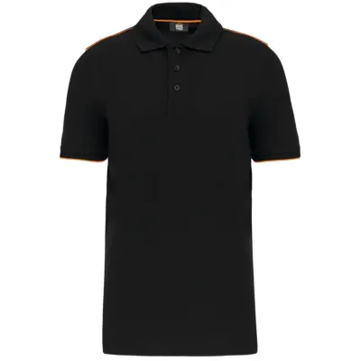 Designed To Work Men's Short-Sleeved Contrasting Daytoday Polo Shirt WK270 in Black/Silver