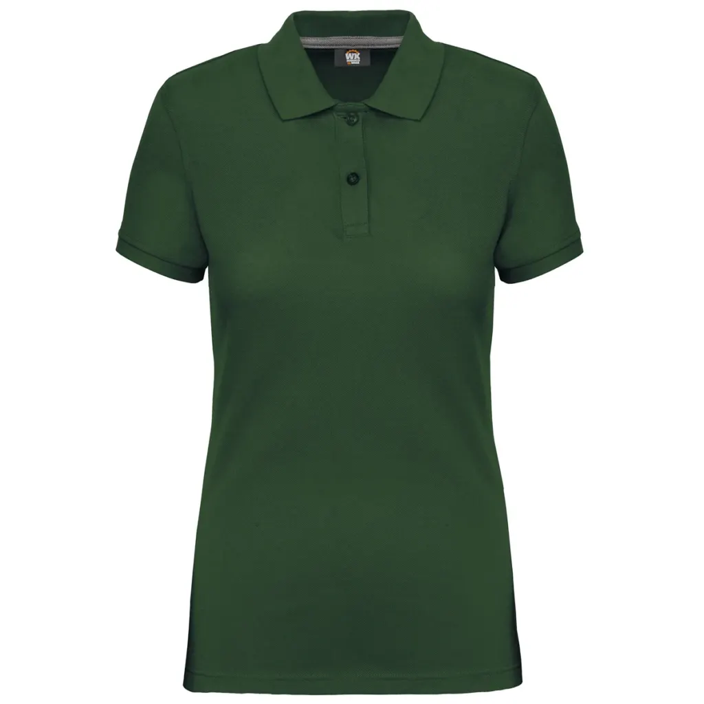 Designed To Work Ladies' Short-Sleeved Polo Shirt WK275 in Forest Green