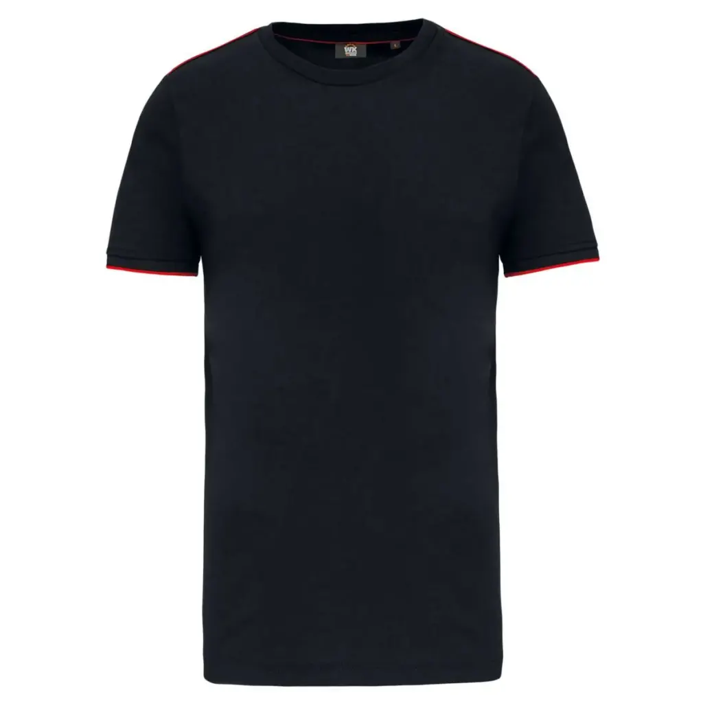 Designed To Work Men's Short-Sleeved Daytoday T-Shirt WK3020 in Black/Red